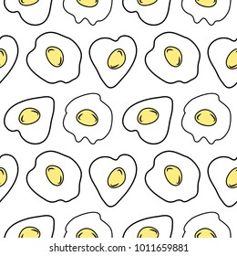 scrambled eggs onwhite background. cartoon style vector illustration