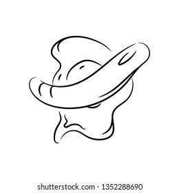 Scrambled eggs and sausage hand drawn vector illustration