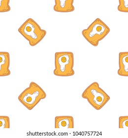 Scrambled eggs seamless pattern. Useful for restaurant identity, packaging, menu design and interior decorating.