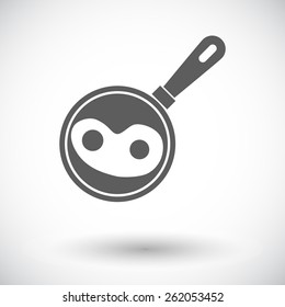 Scrambled eggs. Single flat icon on white background. Vector illustration.