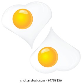 Scrambled eggs, two on a white background. Vector illustration.