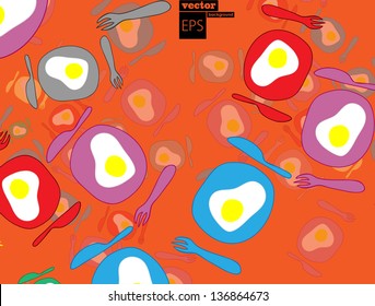 scrambled eggs, vector