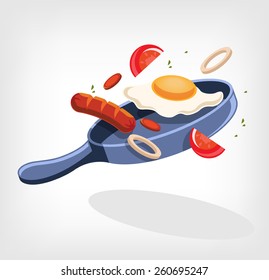 Scrambled eggs. Vector illustration