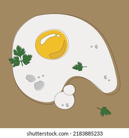 Scrambled eggs. Vector omelette. Breakfast
