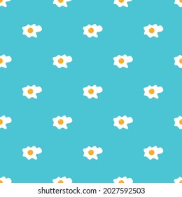 scrambled eggs vector pattern seamless background, morning breakfast