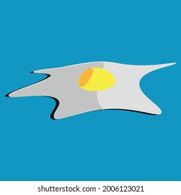 scrambled eggs with yolk isolated simple vector