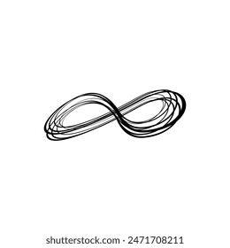 Verwürfeltes Infinity-Symbol Logo-Symbol Vektorgrafik Vorlage