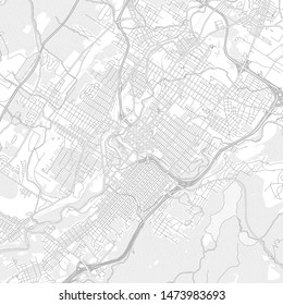 Scranton, Pennsylvania, USA, bright outlined vector map with bigger and minor roads and steets created for infographic backgrounds.