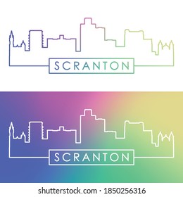 Scranton skyline. Colorful linear style. Editable vector file.