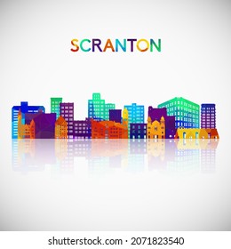 Scranton skyline silhouette in colorful geometric style. Symbol for your design. Vector illustration.