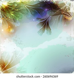 Scrap background with abstract leaves