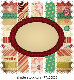 Scrap background made in the classic patchwork technique.