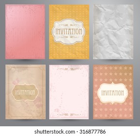Scrap booking set. Old paper textures.