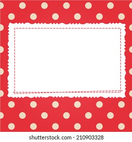 Scrap card with polka dot and frame