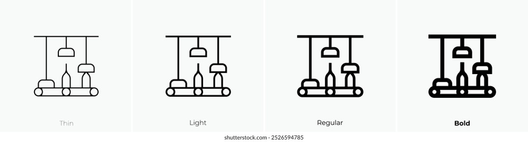 ícone de refugo. Design fino, leve, regular e negrito, isolado no fundo branco