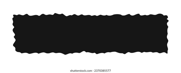 Scrap paper. Cardboard with rough edges. Torn tag, label, sticker. Empty black rectangle text box template isolated on white background. Vector graphic illustration