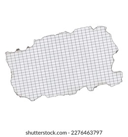 scrap of paper in a cell with scorched edges