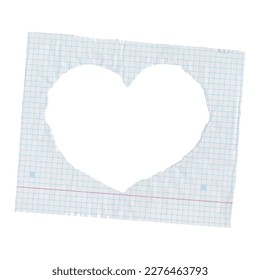 scrap paper in heart shape