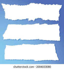 Papel desechable. Despedazado pedazos de papel blanco. Ilustración de dibujos animados de vector plano. Objetos aislados en fondo blanco.