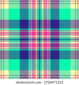 Chatarra de fondo textil sin costuras, patrón de textura de traje de tartán. Tejido de cuadros a prueba de Vector celular en colores brillantes y amarillos.