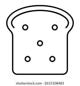 Scrap slice of bread thin line icon, bakery concept. Vector graphics. Bread toast sign on white background, linear style mobile or design