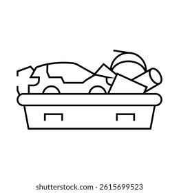 scrap steel steel production line icon vector. scrap steel steel production sign. isolated contour symbol black illustration