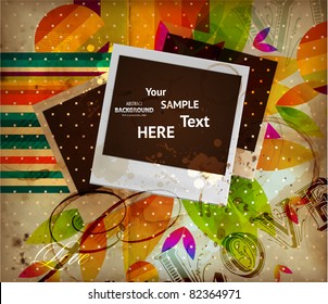 Scrap template with blank space for your photos or text