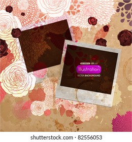 Scrap template with blank space for your photos or text