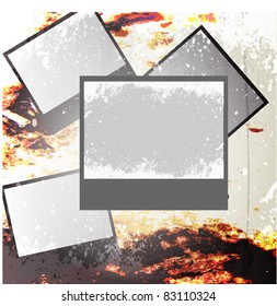 Scrap template with blank space for your photos or text