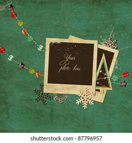 Scrap template with blank space for your photos or text