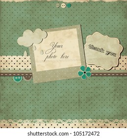 Scrap template with photo frame
