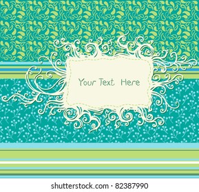 Scrap template of vintage patterns with space for your text