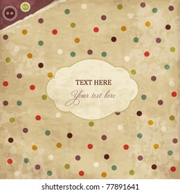 Scrap template of vintage worn distressed design with buttons