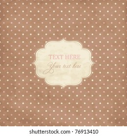 Scrap template,vintage polka dot card