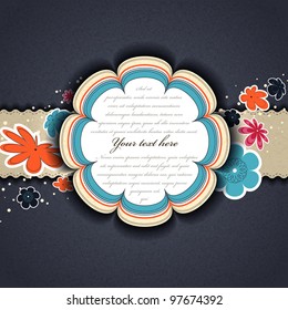 Scrap vintage template with flower