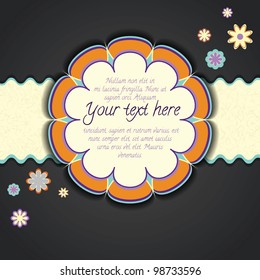 Scrap vintage template with flower and place for text