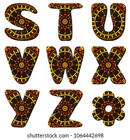 scrapbook alphabet on white background 