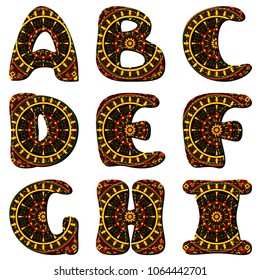 scrapbook alphabet on white background 