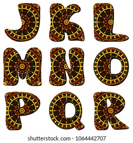 scrapbook alphabet on white background 