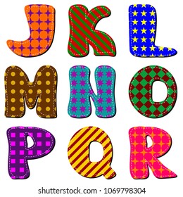 scrapbook alphabet on white background 