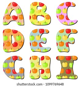 scrapbook alphabet on white background