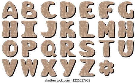 scrapbook alphabet on white background