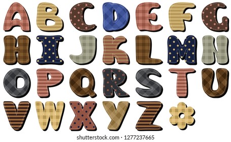 Scrapbook Alphabet On White Background Stock Vector (Royalty Free