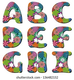 scrapbook alphabet on white background