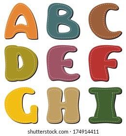scrapbook alphabet on white background