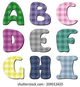 scrapbook alphabet on white background