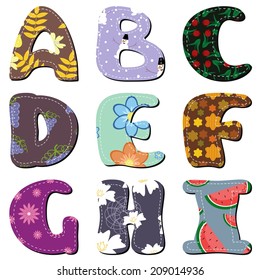 scrapbook alphabet on white background