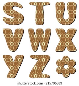 scrapbook alphabet on white background