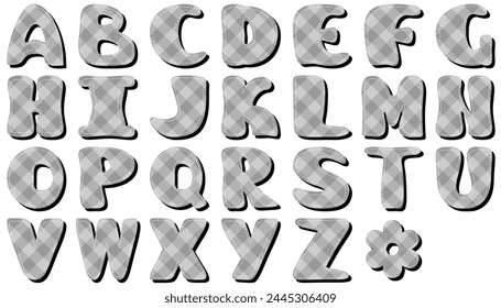 Scrapbook alphabet on white background 