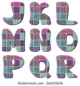scrapbook alphabet on white background